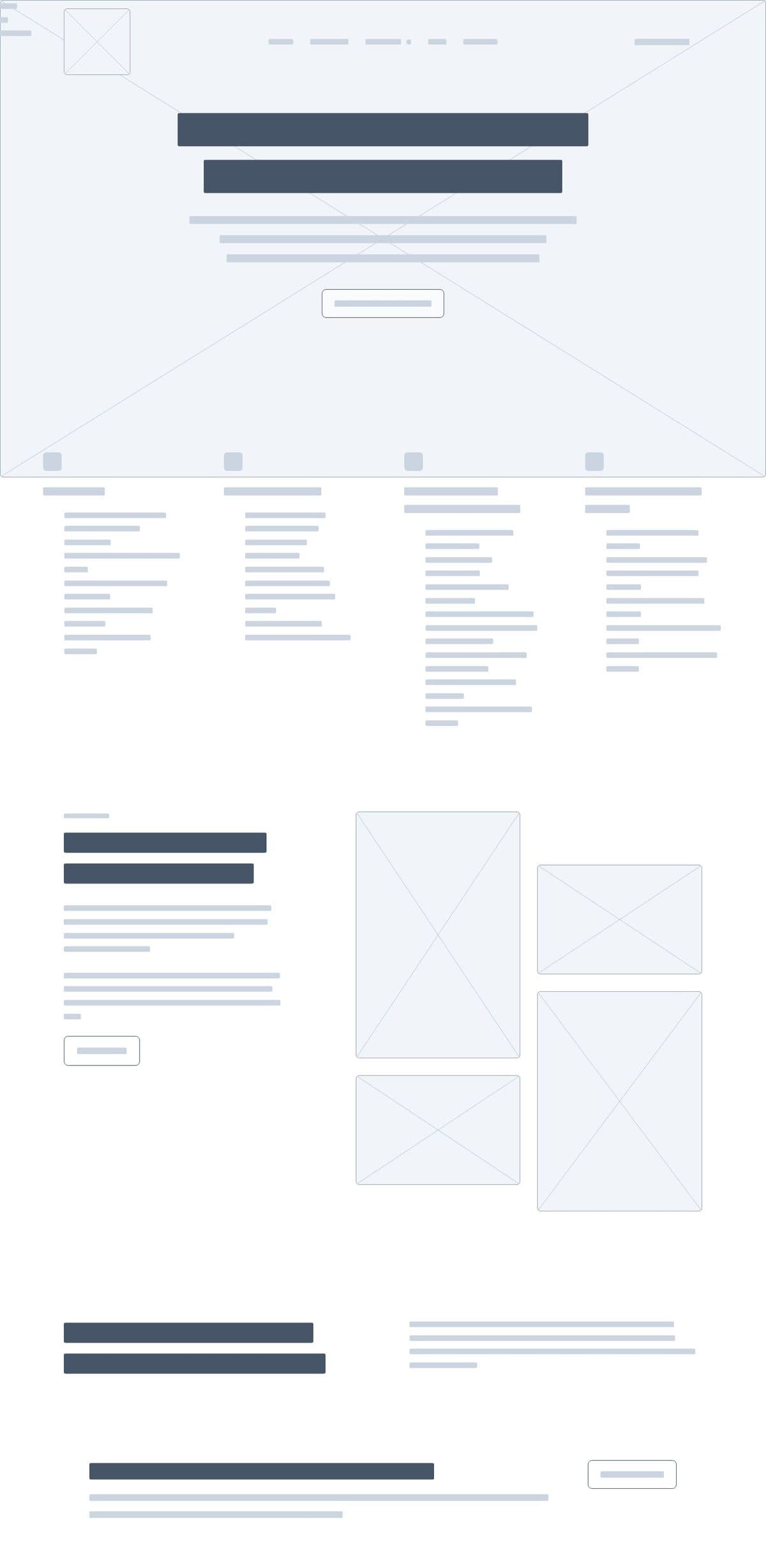 Wireframe view of the SmitBridge Global Ventures homepage